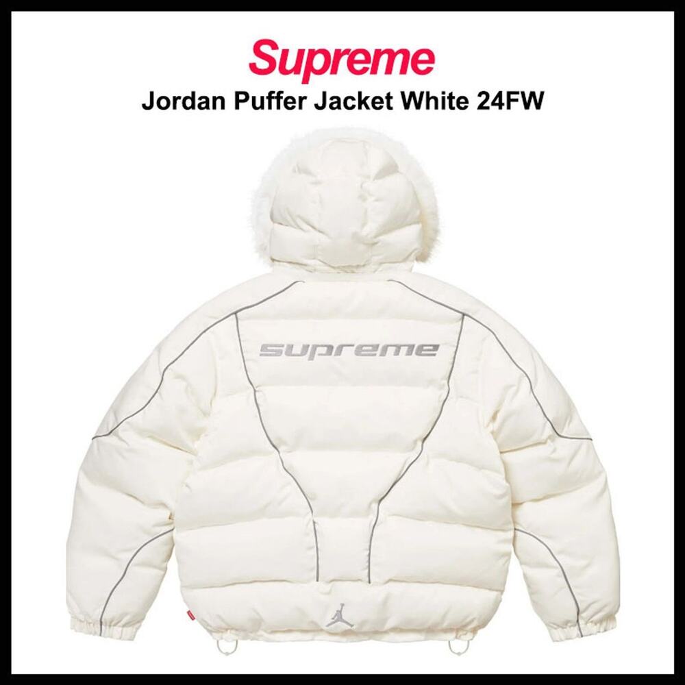 Supreme x Air Jordan Puffer Coat Jacket Sail Mens Size XXL HF0828 133 2XL New
